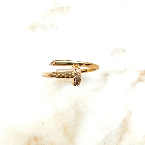 14K Yellow Gold Nail Ring - Picture 2 of 8